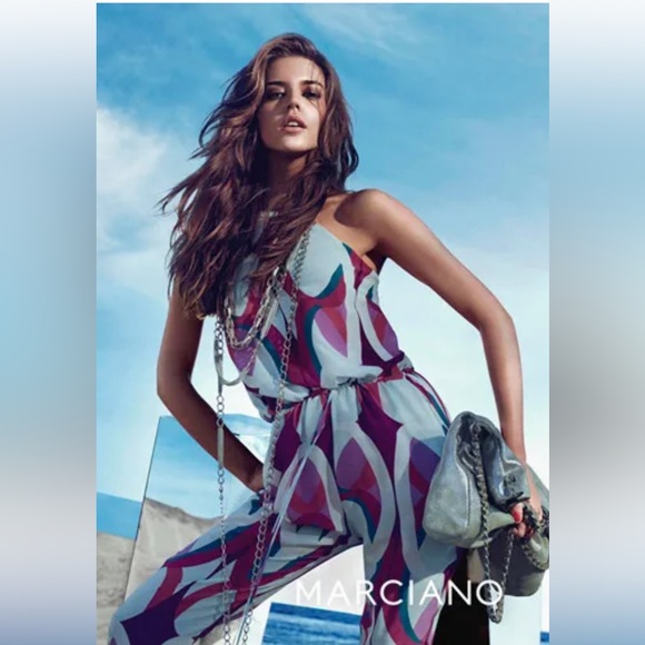 Marciano High Low 70s Print Sleeveless Top - Size S - Picture 1 of 6